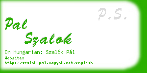 pal szalok business card